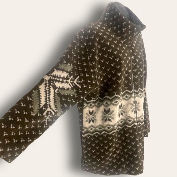 MUSKOKA Lakes Plush Zip Front Jacket Size Medium Green - Picture 9 of 16